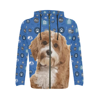 Cavapoo Dog All Over Print Full Zip Hoodie for Men - TeeAmazing