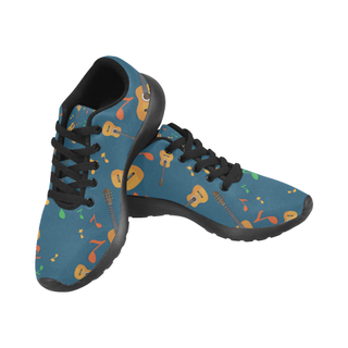 Classic Guitar Pattern Black Men’s Running Shoes (Model 020) - TeeAmazing