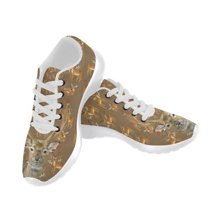 Deer White Sneakers for Women - TeeAmazing