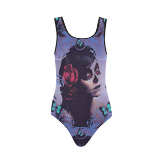 Sugar Skull Candy Vest One Piece Swimsuit - TeeAmazing