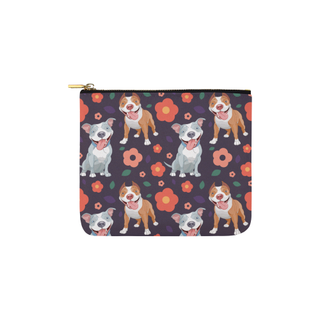 Pit bull Flower Carry-All Pouch 6''x5'' - TeeAmazing