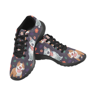 Pit bull Flower Black Sneakers Size 13-15 for Men - TeeAmazing