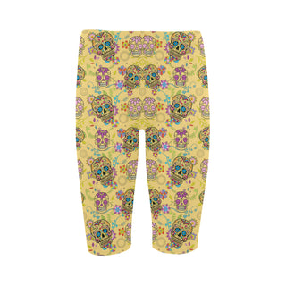 Sugar Skull Hestia Cropped Leggings - TeeAmazing