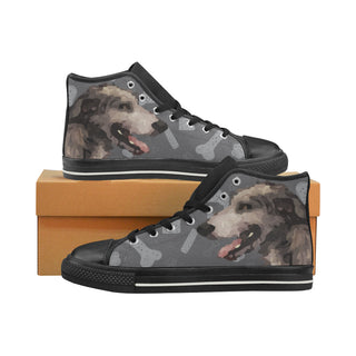 Irish Wolfhound Dog Black High Top Canvas Shoes for Kid - TeeAmazing