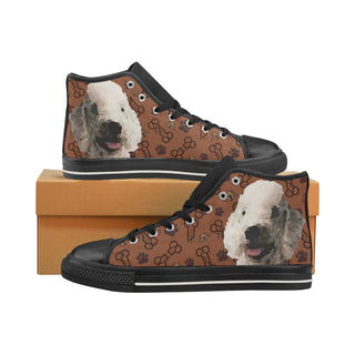 Bedlington Terrier Dog Black Women's Classic High Top Canvas Shoes - TeeAmazing
