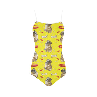 English Bulldog Water Colour Pattern No.2 Strap Swimsuit - TeeAmazing