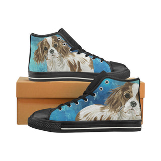 Cavalier King Charles Spaniel Water Colour No.1 Black High Top Canvas Women's Shoes/Large Size - TeeAmazing
