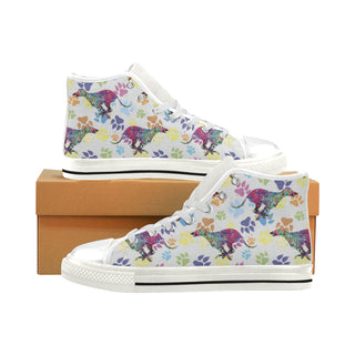 Greyhound Running Pattern No.1 White Men’s Classic High Top Canvas Shoes - TeeAmazing