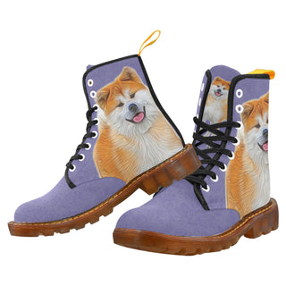 Akita Lover Black Boots For Women - TeeAmazing