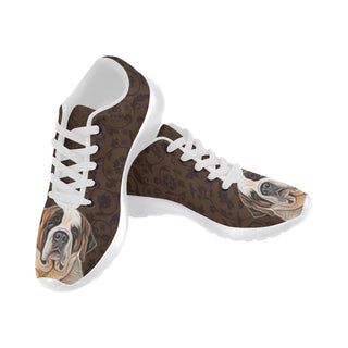 St. Bernard Lover White Sneakers for Women - TeeAmazing