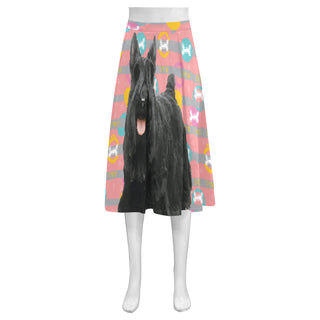 Cute Scottish Terrier Mnemosyne Women's Crepe Skirt (Model D16) - TeeAmazing