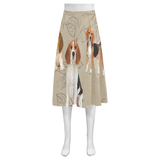 Beagle Lover Mnemosyne Women's Crepe Skirt (Model D16) - TeeAmazing