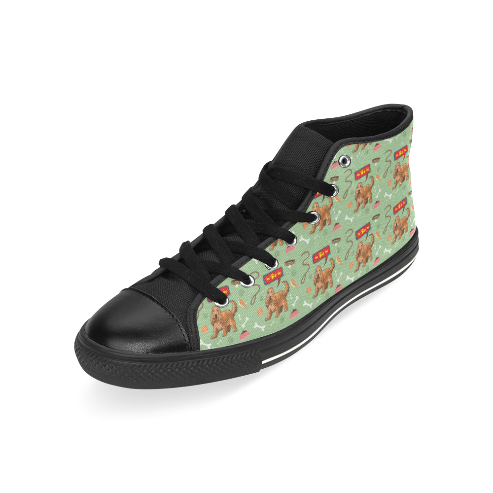 American Cocker Spaniel Pattern Black High Top Canvas Shoes for Kid - TeeAmazing