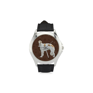 Borzoi Dog Women's Classic Leather Strap Watch - TeeAmazing
