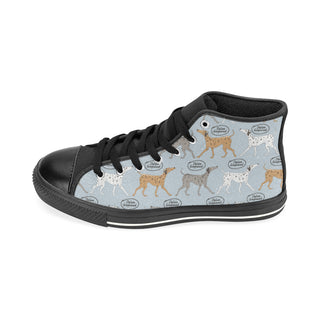 Italian Greyhound Pattern Black High Top Canvas Women's Shoes (Large Size) - TeeAmazing