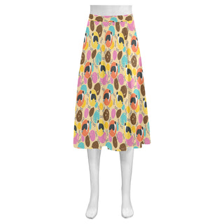 Border Collie Pattern Mnemosyne Women's Crepe Skirt - TeeAmazing