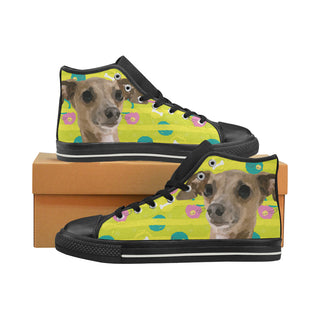 Italian Greyhound Black Women's Classic High Top Canvas Shoes - TeeAmazing