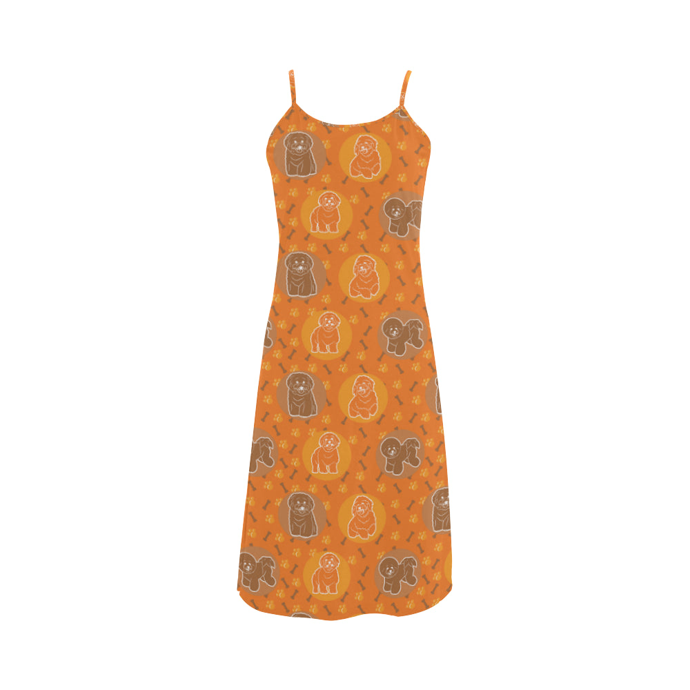 Bichon Frise Pattern Alcestis Slip Dress - TeeAmazing