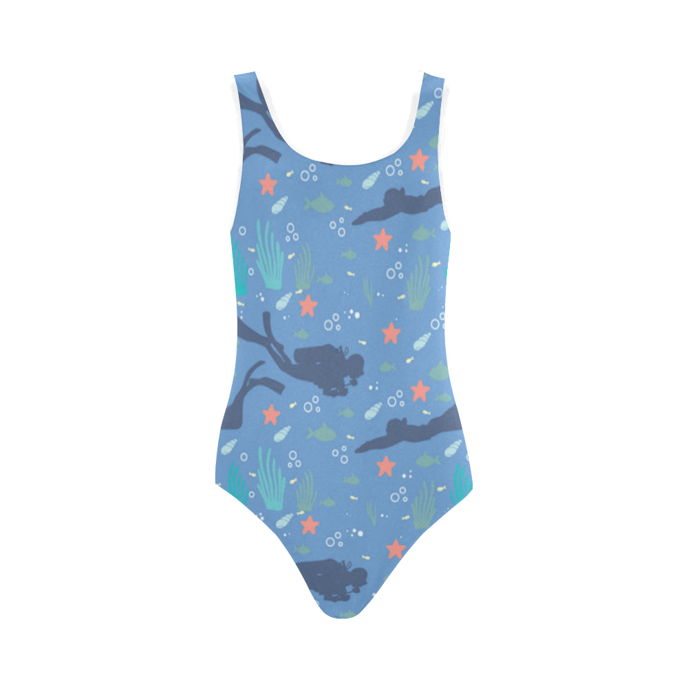 Scuba Diving Pattern Vest One Piece Swimsuit - TeeAmazing