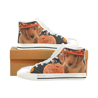 Golden Retriever Halloween White High Top Canvas Shoes for Kid - TeeAmazing