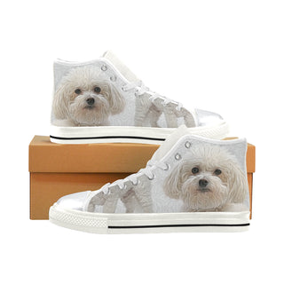 Bichon Frise Lover White High Top Canvas Shoes for Kid - TeeAmazing