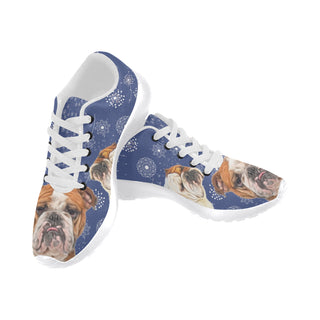 English Bulldog Lover White Sneakers for Men - TeeAmazing