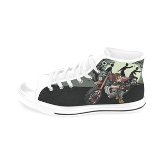 Daryl Dixon White Men’s Classic High Top Canvas Shoes /Large Size - TeeAmazing