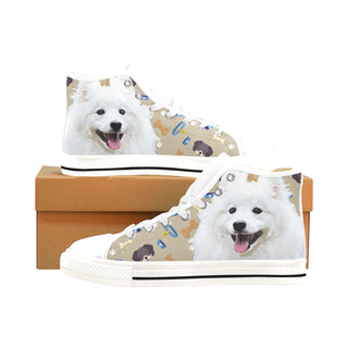 Samoyed Dog White Men’s Classic High Top Canvas Shoes /Large Size - TeeAmazing