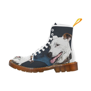 Jack Russell Terrier Painting White Boots For Women - TeeAmazing