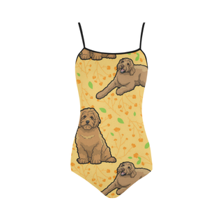 Australian Goldendoodle Flower Strap Swimsuit ( Model S05) - TeeAmazing