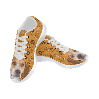 Coonhound White Sneakers for Women - TeeAmazing