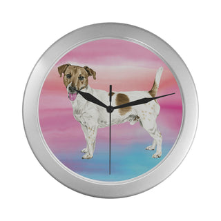 Jack Russell Terrier Water Colour No.1 Silver Color Wall Clock - TeeAmazing