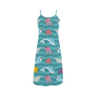 Dolphin Alcestis Slip Dress - TeeAmazing