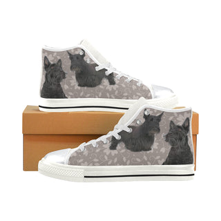 Scottish Terrier Lover White High Top Canvas Shoes for Kid - TeeAmazing