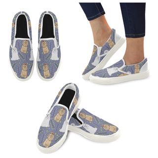 Maltese Flower White Women's Slip-on Canvas Shoes - TeeAmazing
