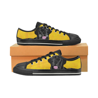 Black Labrador Black Low Top Canvas Shoes for Kid - TeeAmazing