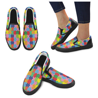 Autism Black Women's Slip-on Canvas Shoes - TeeAmazing
