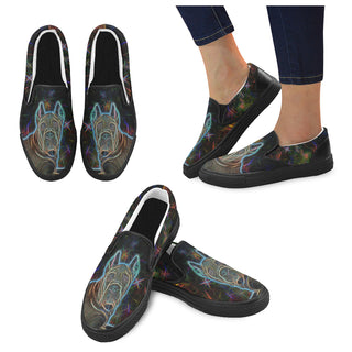 Cane Corso Glow Design 1 Black Women's Slip-on Canvas Shoes - TeeAmazing