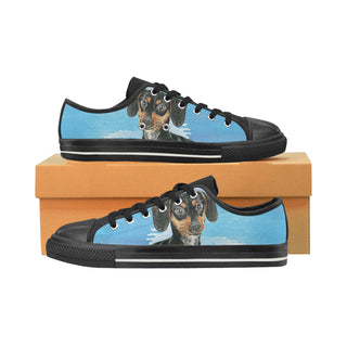 Dachshund Water Colour No.1 Black Men's Classic Canvas Shoes - TeeAmazing