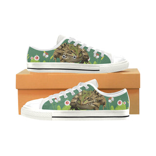 Frog White Low Top Canvas Shoes for Kid - TeeAmazing