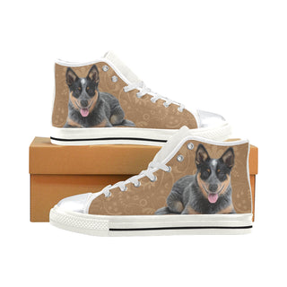 Australian Cattle Dog Lover White High Top Canvas Women's Shoes/Large Size - TeeAmazing
