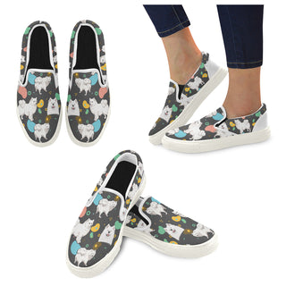 Samoyed White Women's Slip-on Canvas Shoes - TeeAmazing