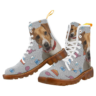 Jack Russell Terrier White Boots For Women - TeeAmazing