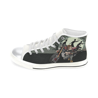 Daryl Dixon White High Top Canvas Women's Shoes (Large Size) - TeeAmazing