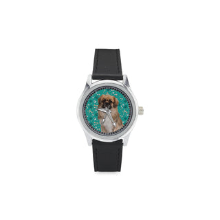 Tibetan Spaniel Kid's Stainless Steel Leather Strap Watch - TeeAmazing