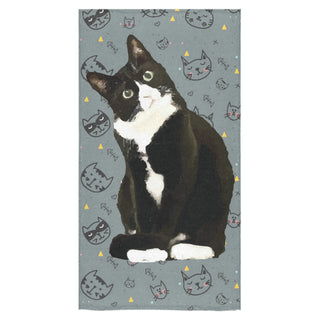 Tuxedo Cat Bath Towel 30"x56" - TeeAmazing