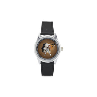 Native American Kid's Stainless Steel Leather Strap Watch - TeeAmazing