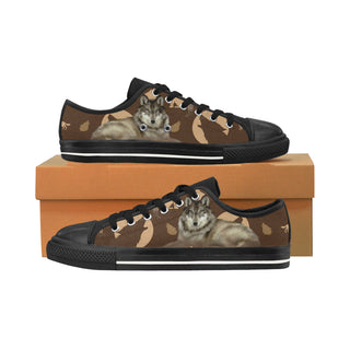 Wolf Lover Black Men's Classic Canvas Shoes/Large Size - TeeAmazing