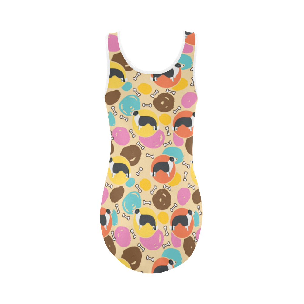 Border Collie Pattern Vest One Piece Swimsuit - TeeAmazing