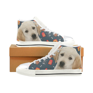 Goldador Dog White High Top Canvas Women's Shoes/Large Size - TeeAmazing